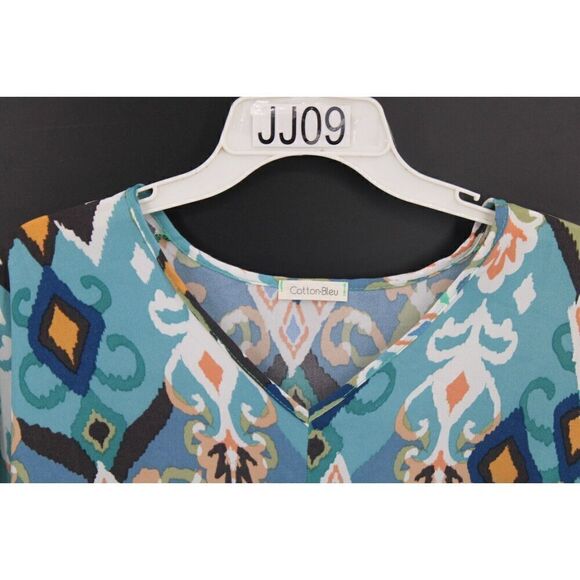 Cotton Bleu size Small Polyester V-neck Blouse - Picture 2 of 6